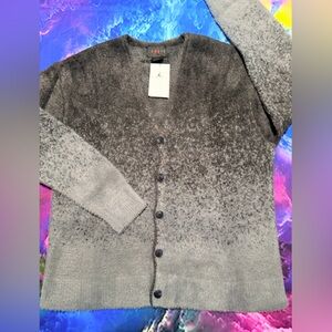 Jordan Black and Gray Button-Up Cardigan
